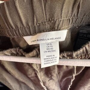 H&M Linen Blend Trousers - Brown
